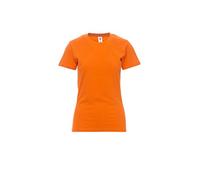 PAYPER Sunrise Lady T-Shirt Maglia Maglietta Mezza Manica Corta Sfiancata da Donna 100% Cotone Girocollo Arancione (S)