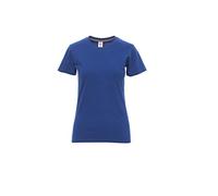 PAYPER Sunrise Lady T-Shirt Maglia Maglietta Mezza Manica Corta Sfiancata da Donna 100% Cotone Girocollo Blu Royal (S)