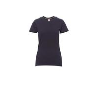 PAYPER Sunrise Lady T-Shirt Maglia Maglietta Mezza Manica Corta Sfiancata da Donna 100% Cotone Girocollo Blu Navy (XS)