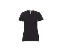 PAYPER Sunrise Lady T-Shirt Maglia Maglietta Mezza Manica Corta Sfiancata da Donna 100% Cotone Girocollo Nero (L)