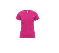 PAYPER Sunrise Lady T-Shirt Maglia Maglietta Mezza Manica Corta Sfiancata da Donna 100% Cotone Girocollo Fuxia (M)