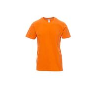 PAYPER Sunrise T-Shirt Maglia Maglietta Mezza Manica Corta da Uomo Jersey 100% Cotone Girocollo Arancione (M)