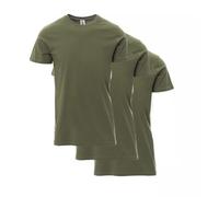 Payper Sunset T-Shirt Uomo 100% Cotone 155 g/m² Maglietta Manica Corta Girocollo Basic Confezione 3 o 5 Pezzi, Ideale per Lavoro e Uso Quotidiano (IT, Testo, XXL, Regular, Regular, 3, Verde Militare)