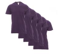 Payper Sunset T-Shirt Uomo 100% Cotone 155 g/m² Maglietta Manica Corta Girocollo Basic Confezione 3 o 5 Pezzi, Ideale per Lavoro e Uso Quotidiano (IT, Testo, M, Regular, Regular, 5, Viola Indaco)