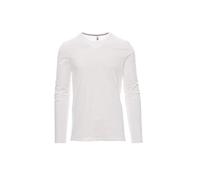 PAYPER T-Shirt da Uomo Girocollo Manica Lunga PINETA (XL - Bianco) Anche con Ricamo E Stampa