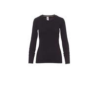 PAYPER T-Shirt Girocollo Manica Lunga Sfiancata da Donna PINETA Lady (M - Nero) Anche con Ricamo E Stampa