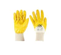 Payper TRACK NBR1E Guanti da lavoro 100% cotone spalmato gomma nitrilica polsino in maglia dorso aerato Giallo, Conf. 12 paia (7)