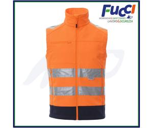 Payper TRAFFIC Gilet Softshell Alta Visibilità Bande 3M Zip SBS Porta Badge
