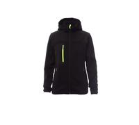 PAYPER TRIP LADY Giubbotto Lavorazione a Maglia con inserti Softshell da Donna, colore: Nero/Nero-FLUORESC, Taglia: M