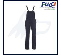 PAYPER Trolley Tuta Pettorina da Lavoro Unisex Uomo Donna 100% Cotone Chiusura Patta con Zip Apertura Laterale Tasca al Petto Porta Badge Penna Metro Blu Navy (XXL)