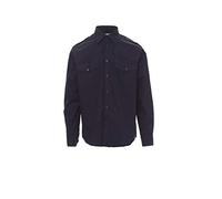 PAYPER Trophy Camicia da Uomo a Manica Lunga 100% Cotone Pettinato Tasche carrè sul Davanti fettuccia con Bottone al Braccio Blu Navy (XXL)