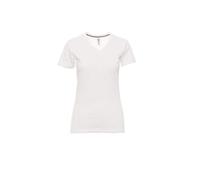 PAYPER V-Neck Lady T-Shirt Maglia Maglietta Mezza Manica Corta Sfiancata da Donna Jersey Cotone 100% Collo a V Bianco (XL)