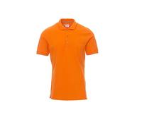 PAYPER Venice Polo da Uomo Manica Corta 100% Cotone Effetto Perlato Spacchetti Laterali Rinforzo Sagomato Retro Collo Arancione 4XL