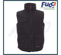 PAYPER Wanted Gilet Giacca da Lavoro Unisex Uomo Donna 100% Poliestere Chiusura Zip Interno Imbottito Tasche Frontali Laterali Porta Cellulare Nero/Steel Grey (XXL)