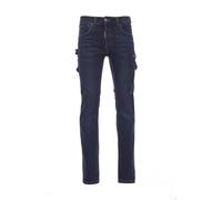Payper West Pantaloni da Lavoro da Uomo Jeans Denim Misto Cotone Multi Tasche Laterali Porta Metro Stone Wash (IT, Numero, 48, Regular, Regular, Blu Denim)