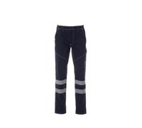PAYPER Worker Summer Reflex Pantaloni Unisex Estivi con Bande Riflettenti in Cotone, Colore: Blu Navy, Taglia: L