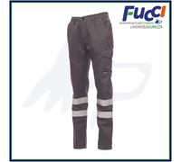 Payper WORKER WINTER REFLEX Pantalone unisex uomo donna 100% cotone bande reflex tasche laterali posteriori Grigio Smoke (M)