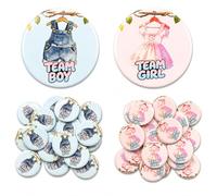 PayPie Spille da ragazzo o ragazza con bottoni per rivelare il genere blu rosa per gioco baby shower, 30Pcs, Plastica