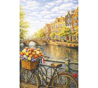 PAYS-BAS - Carnet de notes élégant: Amsterdam - Canaux & tulipes - Idée cadeau pour amoureux des Pays-Bas