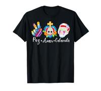 Paz, Amor Y Calaverita De Azúcar Dia de Los Muertos Maglietta
