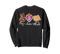 Paz, Amor Y Pan Dulce Dia de Los Muertos Sugar Skull Felpa
