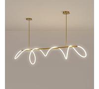 PAZWAHF Lampadari lineari moderni, lampade a sospensione a LED in oro, striscia luminosa a LED flessibile in silicone forma fai da te, lampada a sospensione per soggiorno camera da letto sala da pranz