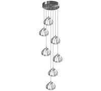 PAZWAHF Lampade a sospensione a goccia di pioggia Lampadario di cristallo a LED Lampada a sospensione a cupola con montaggio a filo per apparecchio di illuminazione a soffitto per camera da letto Foye
