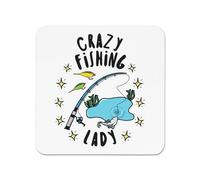 Pazza Donna Pescatrice Stelle Magnete Da Frigo - Divertente Pescatore