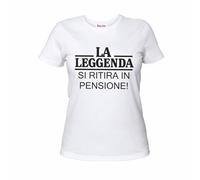 pazza idea t-Shirt Maglia Uomo Donna con Scritta la Leggenda Si ritira in Pensione (XL)