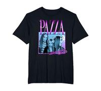 Pazza Stampa Rosa Maglietta, Uomo Taglie Grandi, Nero, 2X Tall