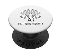 Pazzia Artificiale Regalo per Nerd della Tecnologia e IA PopSockets PopGrip Adesivo