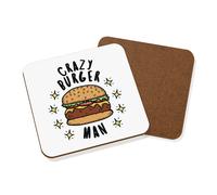 Pazzo Burger Uomo Stars Sottobicchiere Veloce Cibo Scherzo Divertente