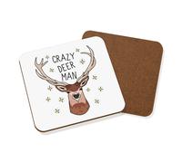 Pazzo Cervo Uomo Sottobicchiere - Divertente Cervo Scherzo Animale