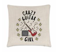 Pazzo Chitarra Bambina Stars Copricuscino Cuscino Musica Rock Chitarrista Figlia