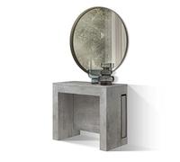 PAZZO DESIGN Consolle Allungabile Marie Con Porta Prolunghe, Tavolo da Cucina Salvaspazio, Grigio Cemento, Fino a 12 Posti, Made in Italy, Da 45 a 300 Cm