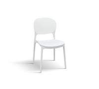 PAZZO DESIGN Sedia Anita, Set Da 4 Sedie, Bianco, Sedie Polipropilene, Sedie Cucina, Sedia Sala Da Pranzo, Impilabili - id_2055