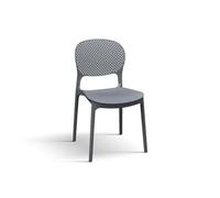 PAZZO DESIGN Sedia Anita, Set Da 4 Sedie, Grigio, Sedie Polipropilene, Sedie Cucina, Sedia Sala Da Pranzo, Impilabili - id_2057