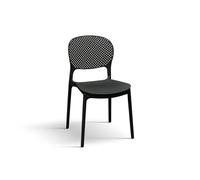 PAZZO DESIGN Sedia Anita, Set Da 4 Sedie, Nero, Sedie Polipropilene, Sedie Cucina, Sedia Sala Da Pranzo, Impilabili - id_2056