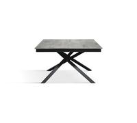 PAZZO DESIGN Tavolo Allungabile Dania, Grigio Cemento, Gambe Incrociate Nere, Tavolo Cucina e Soggiorno, Made in Italy, 140x80x76 cm