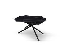 PAZZO DESIGN Tavolo Allungabile Rotante Brando, Piano Ceramica Nero Sahara, Gambe in Metallo Nere, Tavolo Cucina, Tavolo Salotto, Tavolo Ovale, 120 x 88 x h76 cm - id_2207