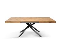 PAZZO DESIGN Tavolo Allungabile Tania, Gambe Tubolari Incrociate Menego Nere, Color Rovere rustico, Made in Italy, 180 x 90 x 74 - Id_2305