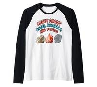 Pazzo di Rocce, minerali e fossili Geologia Design Maglia con Maniche Raglan