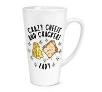 Pazzo Formaggio E Crackers Donna Stars 483ml Grande Latte Tazza Funny Cibo Lover