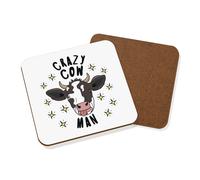 Pazzo Mucca Uomo Stars Sottobicchiere - Divertente Animale Scherzo