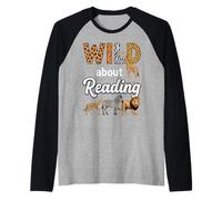 Pazzo per la Lettura di Safari Animal Maglia con Maniche Raglan