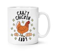 Pazzo Pollo Donna Stars 284ml Tazza - Divertente Animale Domestico