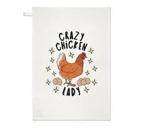 Pazzo Pollo Donna Stars Strofinaccio Piatto Panno - Divertente Animale Domestico