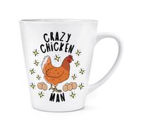 Pazzo Pollo Uomo Stars 341ml Latte Tazza - Divertente Animale Domestico