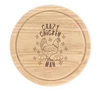 Pazzo Pollo Uomo Stars Rotondo Tagliare Formaggio Tavola Divertente