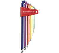 PB Swiss Tools PB 2212LH-10 RB Ballend hex wrench set long stubby tip rainbow by PB Swiss